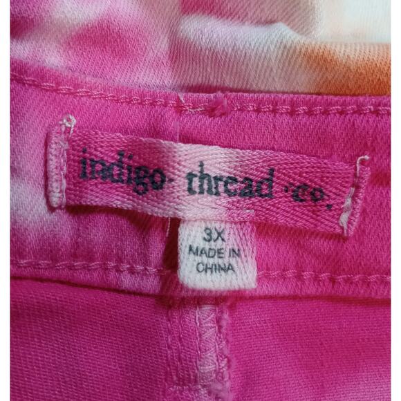 Indigo‎ Threads Shorts Ladies 3xl Pink Tie Dye Denim - Picture 3 of 5
